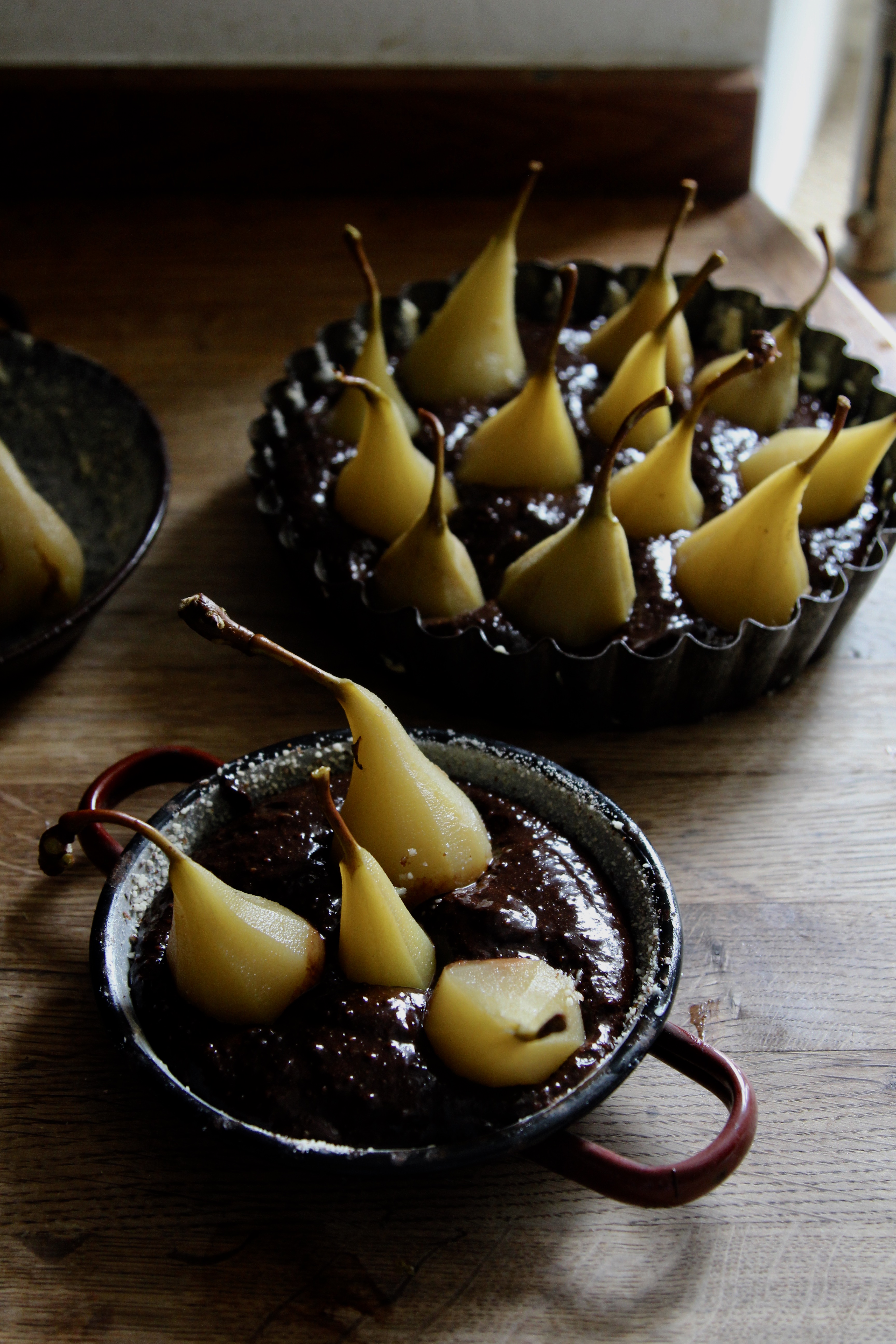 Theresas Küche - Warmer Schokoladenkuchen mit Gewürzbirnen